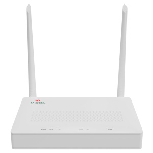 V-SOL Router ONT Wi-Fi 5 AC1200 - 1X PON 4x LAN RJ45 10/100/1000Mbps 1x USB3.0 - 802.11ac 2x2 de banda dupla 2.4 e 5GHz - Ideal para FTTH doméstico e empresarial - Concebido para criar uma rede Mesh completa