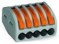 WAGO - Lagger compact | Jusqu'à 0 4 mm '| Orange / gris | 5 Conducteurs {Réf. 222-415