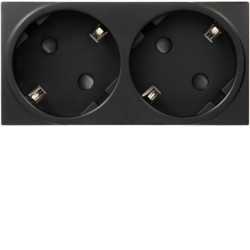 WS172N - sistema Salida Schuko par, negro HAGER Ean:3250617111720