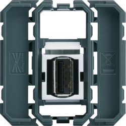 WXF642 - Galerie 2M Socket USB 2.0, vis. Hager Ean: 3250617198929