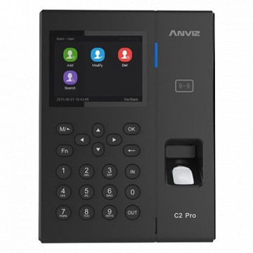 Zugangs- und Anwesenheitskontrolle – Fingerabdruck, EM/MF-Karte und PIN – 5.000 Benutzer | 100.000 Datensätze – TCP/IP, WLAN, USB und Wiegand | Sirene – 3,5-Zoll-TFT | Integrierter Controller – CrossChex Standard / Cloud