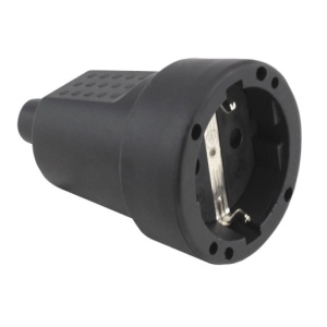 000200060 - Industriestecker mit geradem Kabeleingang 4,8 mm Schwarz