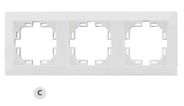 000201021 - 8433373010215Einbaublende für 3 Module/Löcher Weiß