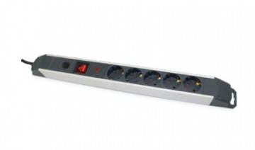 000801086 - 8433373010864Base múltipla em alumínio. 5T+Int. (3x1,5mm) 1,5M +Proteção