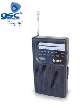 002402596 - 8433373025967 Radio verticale portable 2xaa 118x28x70mm