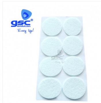 003802752 - 8433373027527Conjunto de 8 feltros adesivos redondos Ø25mm - Branco