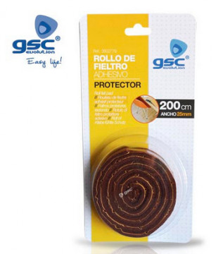 003802779 - 8433373027794Rolo de sintió adhesivo a muebles 25mmx2M - Marrón