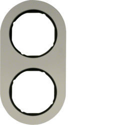 10122084 - R.clásico - marco x2, Aluminio/negro HAGER Ean:4011334392323