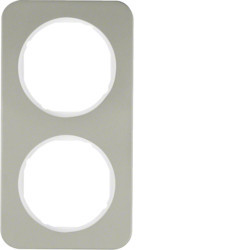 10122114 - R.1 - quadro x2, Inox/branco HAGER EAN:4011334392576