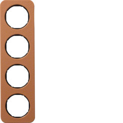 10142364 - R.1 - Tableau X4, peau naturelle / noir Hager Ean: 4011334413035