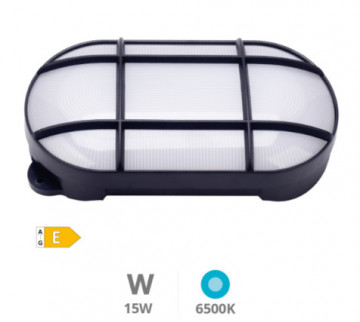 200205003 - Cercis ovale LED-Wandleuchte mit Gitter 15W 6500K Schwarz