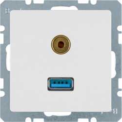 3315396089 - Q.X - USB / Jack 3,5 mm, White Hager Ean: 4011334341628