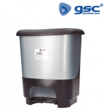 402005002 - 8433373051966Lixeira com pedal 10L Preto/Prata - Retrátil 4 unidades