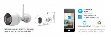 405025000 - 8433373049987Câmera externo inteligente a través de Wi-Fi con visión nocturno vistoso 1080P-2MP