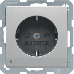 41096084 - Q.x - Schuko w/LED orient., Aluminum Hager EAN: 4011334443384