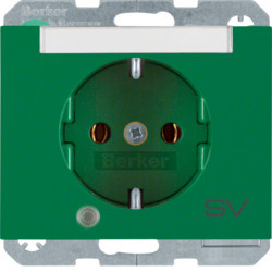 41107113 - K.1/K.5 - Schuko "SV" p-etq c/LED, verde HAGER EAN:4011334361053