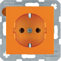 47438914 - s.1/b.x - Schuko socket, orange Hager Ean: 4011334277453