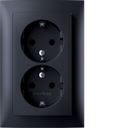 47591606 - S.1/B.x - Schuko x2 monob.obtur, atrc mt HAGER EAN:4011334451594