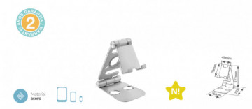500090007 - 8433373045705Faltbare maximale Unterstützung für 10-Zoll-Handys/Tablets mit mehreren Winkeln