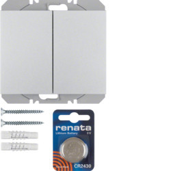 85656277 - K.1 / K.5 - Double KNX RF BP, Aluminium Mate Hager Ean: 4011334382232