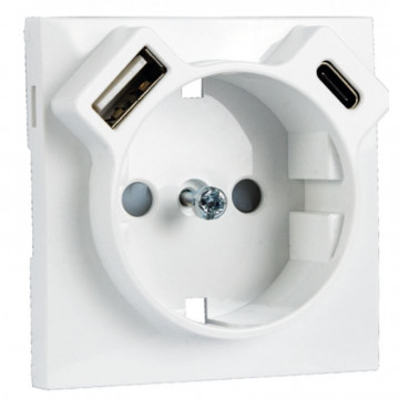 90630 TBR CENTRO P/TONO SCHUKO + USB TIPO A E TIPO C BR 5603011640316