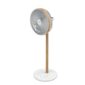90920040 - VAERA DC, VENTILADOR DE PEDESTAL SILENCIOSO E DE BAIXO CONSUMO, BRANCO E MADEIRA 26 W