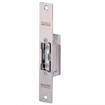 Abreportas elétrico em aço inoxidável Dorcas - Instalação Plug&amp;Play sem corte da moldura - Fechadura radial ajustável - NC Fail Safe/Invertido | Até 330 kg - Alimentação DC 12V