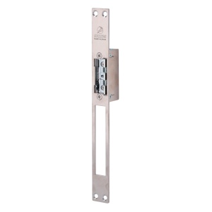 Abreportas elétrico em aço inoxidável Dorcas - Instalação Plug&amp;Play sem corte da moldura - Fechadura radial ajustável - NO Fail Secure | Até 330 kg - Fonte de alimentação CA/CC 10-24V - Memória, passagem livre e argola
