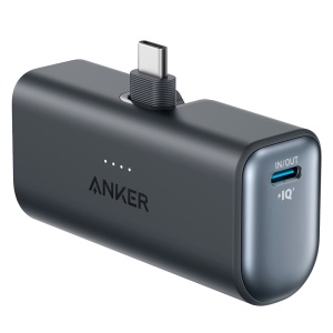 Anker Mini-Powerbank – Kapazität 5000 mAh – Eingänge USB-C-Anschluss, USB-C – Ausgänge Integriertes Kabel, USB-C – Integriertes Kabel: USB-C – Schnellladung PD22,5 W