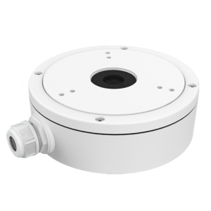 Anschlussbox – Für Dome-Kameras – Für den Außenbereich geeignet – Decken- oder Wandmontage – Kabeleinführung – Weiße Farbe