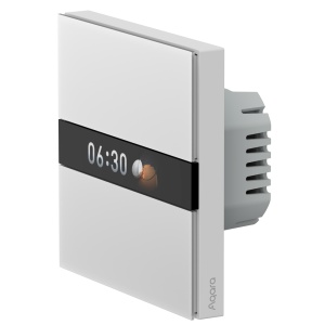Aqara Interruptor de ecrã V1 EU - Ecrã LCD / 2 Canais - Necessário Aqara HUB - Matter over Zigbee / Bluetooth - 4 Botões configuráveis - Compatível com Apple Homekit, Google, Alexa