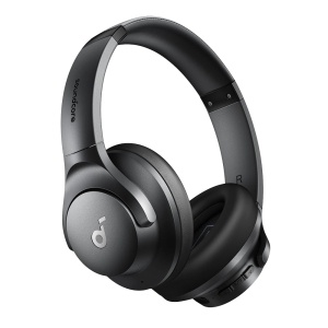 Auscultadores sem fios Soundcore da Anker - 60 horas de reprodução - Até 90% Redução de ruído - Carregamento rápido - Personalização através da aplicação Soundcore - Cor preto