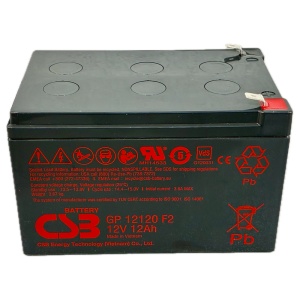 Bateria recarregável CSB - Tecnologia de baterias de chumbo-ácido AGM - Tensão 12V - Capacidade 12Ah - Para backup ou utilização directa - Compatível com centrais Honeywell