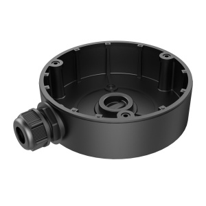 Boîte de connexion - pour les chambres à dôme - apte pour une utilisation extérieure - Installation du plafond ou mur - passager du câble - couleur noire