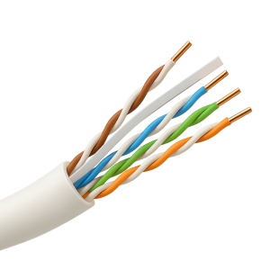 Cabo de dados U/UTP de categoria 6A com 4 pares - Condutor de cobre maciço puro (Bare Copper) - Revestimento exterior LSZH de alta segurança B2ca - Desempenho na transmissão de dados até 500 MHz - Separador interno cruciforme para isolamento - Apresentaçã