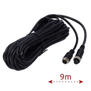 Cabo para câmaras IP - Conector M12 aviação - 6 Pinos - Comprimento 9m - Fêmea - Fêmea