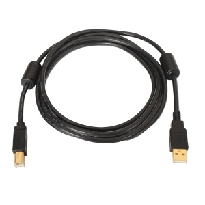 Cabo USB 2.0 - Para impressora - Conectores tipo A/M-B/M - Comprimento 3 m - Alta qualidade - Cor preto