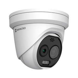 Câmara térmica Dual IP Hikmicro - Sensor térmico 256x192 VOx | Lente 2.1mm - Sensor ótico 1/2.7” 5Mpx | Lente 2.2mm - Sensibilidade térmica ≤25mK - Deteção e alarme preventivos de incêndios - Intervalo de medição temp -20~650ºC / ±2ºC