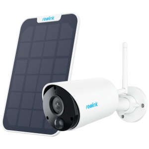 Câmara WiFi alimentada por bateria Reolink com painel solar - 3MP (2304 x 1296) - IV 10 m / Sirene - Deteção PIR de Humanos / Veículos - Áudio bidirecional / ranhura para MicroSD - Apta para exterior