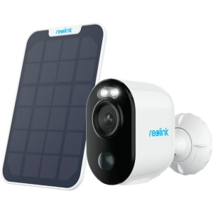 Câmara WiFi alimentada por bateria Reolink com painel solar - 3MP (2304 x 1296) - IV 10 m / Sirene - Deteção PIR de Humanos / Veículos - Áudio bidirecional / ranhura para MicroSD - Apta para exterior