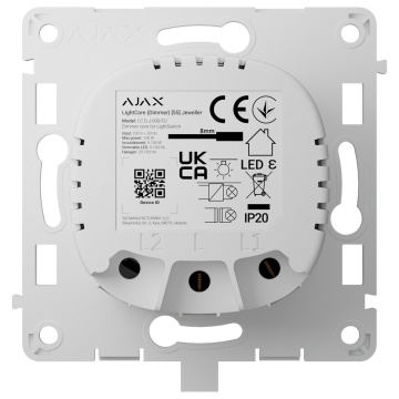 Cambiar de luz inteligente ajustable poner relé - Sin cables 868 megahercio Joyero - Rango de comunicación hasta 900 m - Fuente de alimento 230 V AC 50 Hz - No há necesidad de cable neutral - Ajax - Enchufe Lámpara (Regulador de intensidad)