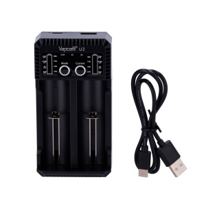 Carregador universal para pilhas - Pilhas Li-Ion, Ni-Mh, Ni-Cd - Deteção automática de carregamento - Proteção contra sobrecarga e descarga - LED indicador do estado de carregamento - Carregamento rápido USB-C
