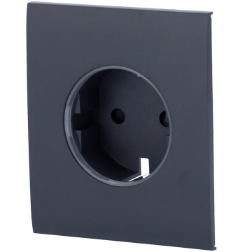 Central Coverage for Smart Form and Type F - Compatible with AJ -Outletcore -Smart - Lead Indicator of Plot and Power Consumption - Tactile Button for Manual Control - Feedback LED - Graphite Color