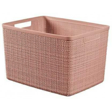 Cesto de Juta Retangular L 20L Rosa