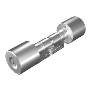 Cilindro inteligente S5 - Abertura com chave física - Não necessita de bateria (alimentado com chave) - Dimensões 30 (interior) x 30 (exterior) mm - Comprimento ajustável com ILOQ-S5-EXTENSION-x - Exterior IP55 | Fechadura interior