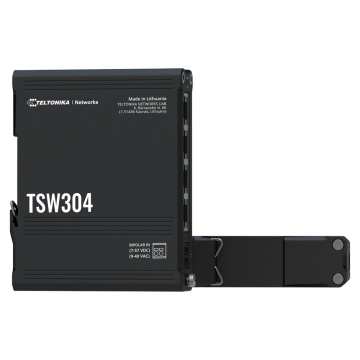 Commutateur industriel non géré Teltonika - 4 Puertas Ethernet RJ45 Gigabit - Boîte robuste en aluminium