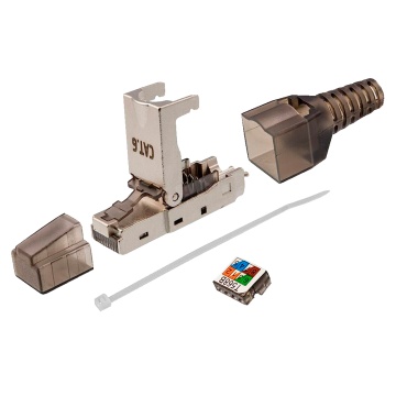 Connecteur RJ45 - Compatible avec FTP Cat 6 - Boîtier métallique - Installation facile sans outils
