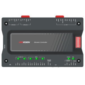Controlador principal para elevadores - Impressão digital, cartão, QR ou PIN - 2 relés | Comunicação TCP/IP e RS485 - 2 leitores para Wiegand | 2 leitores para RS485 - Sem caixa - Software iVMS-4200