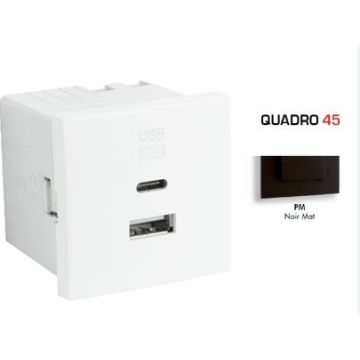 EFAPEL - 45381SPM CARREG DUPLO USB TIPO A E TIPO C - 2 MÓD PM - 5603011647520