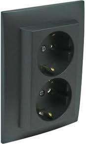 EFAPEL - 90331CPM DOUBLE SCHOOL TAKE SCHUKO MONOBLOCO BLACK MATE - 5603011605759